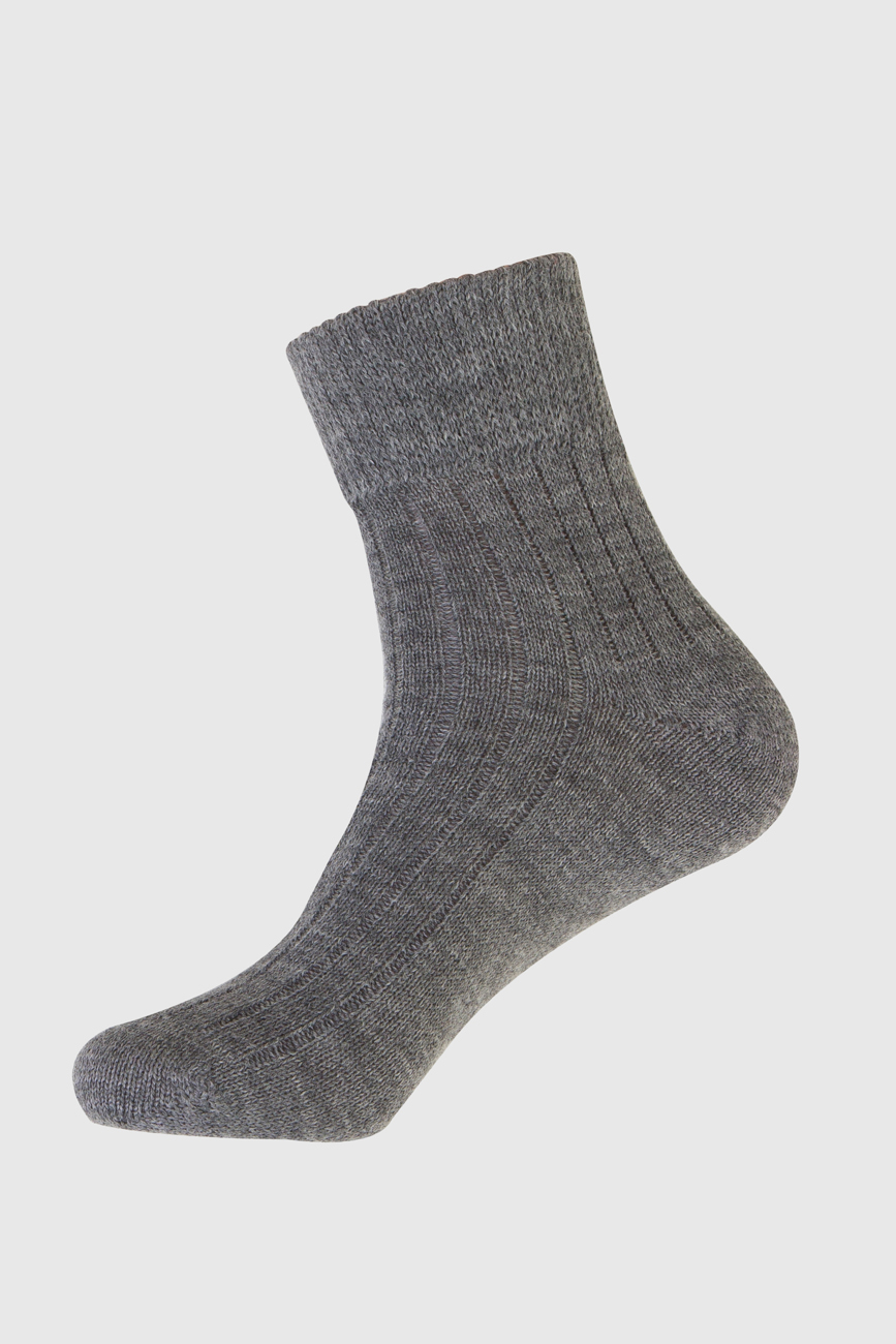 Kosha's Plain Woollen Ankle Socks Grey for winter travel