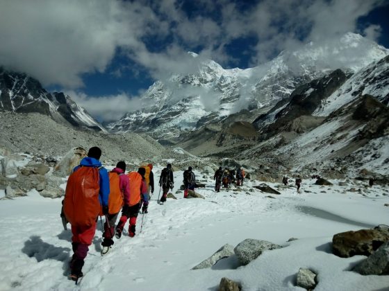 Climbers on their way