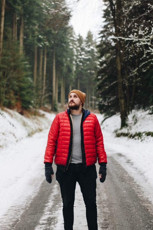 mens jacket man wearing puffer jacket