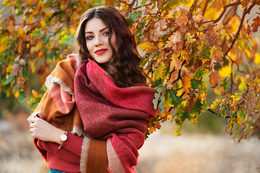 pure wool shawls woman in red shawl