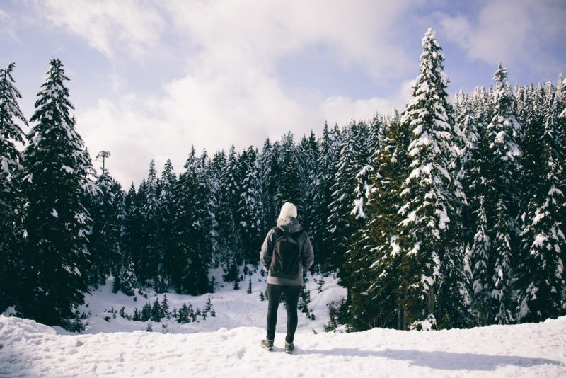 man on a hike