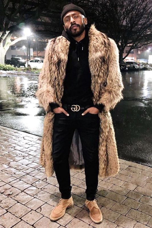 winter style men fur coat