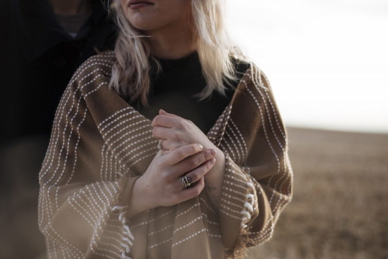 woman in a shawl