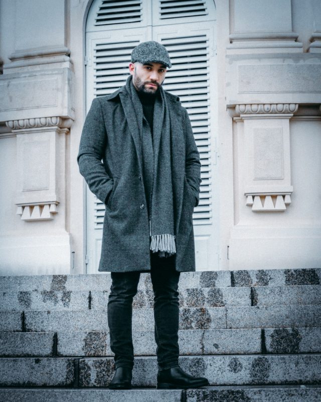 man in a winter wear coat