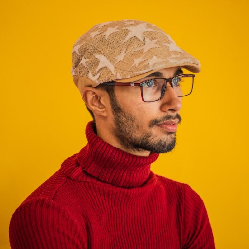 man wearing a turtleneck sweater for winter