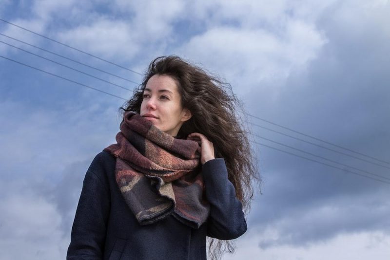 woman wearing a scarf